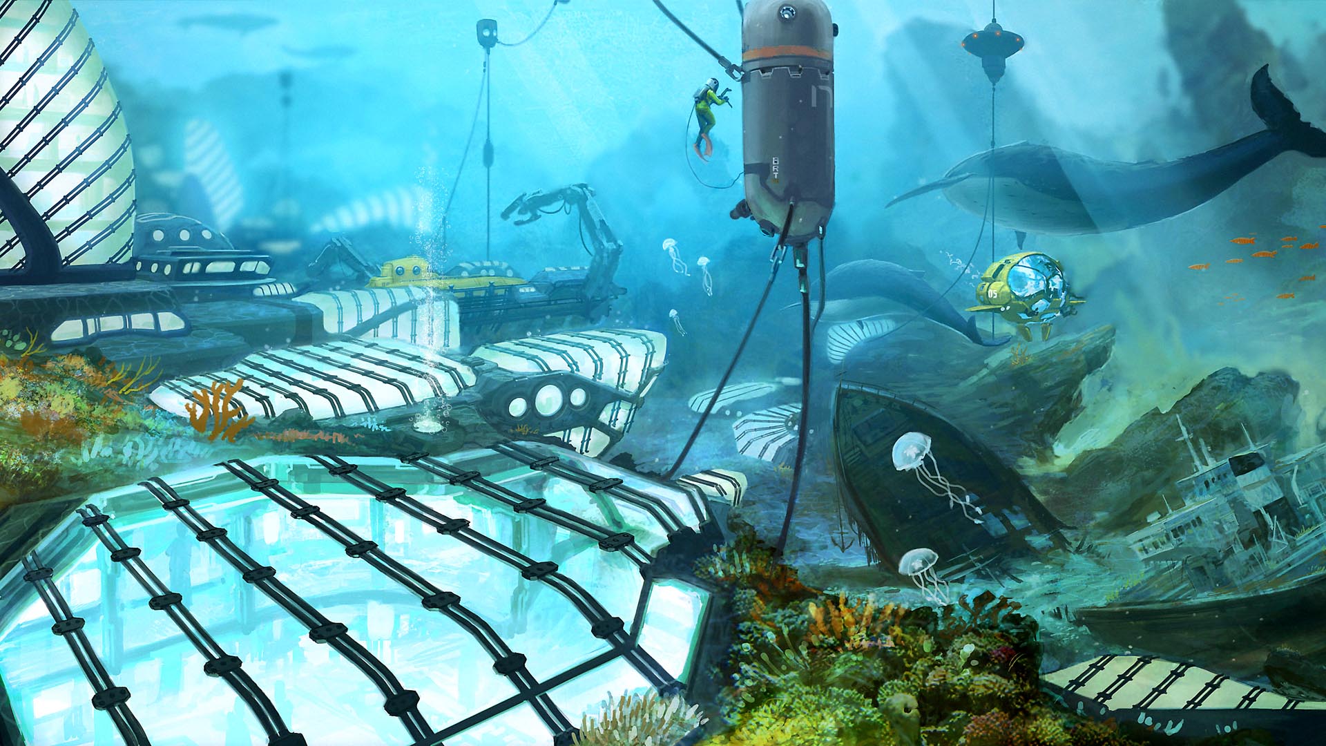 New atlantis. Anno 2070 подводный город. Анно 2070 корабли. Анно 2070 Underwater концепт арт. Anno 2070 города.