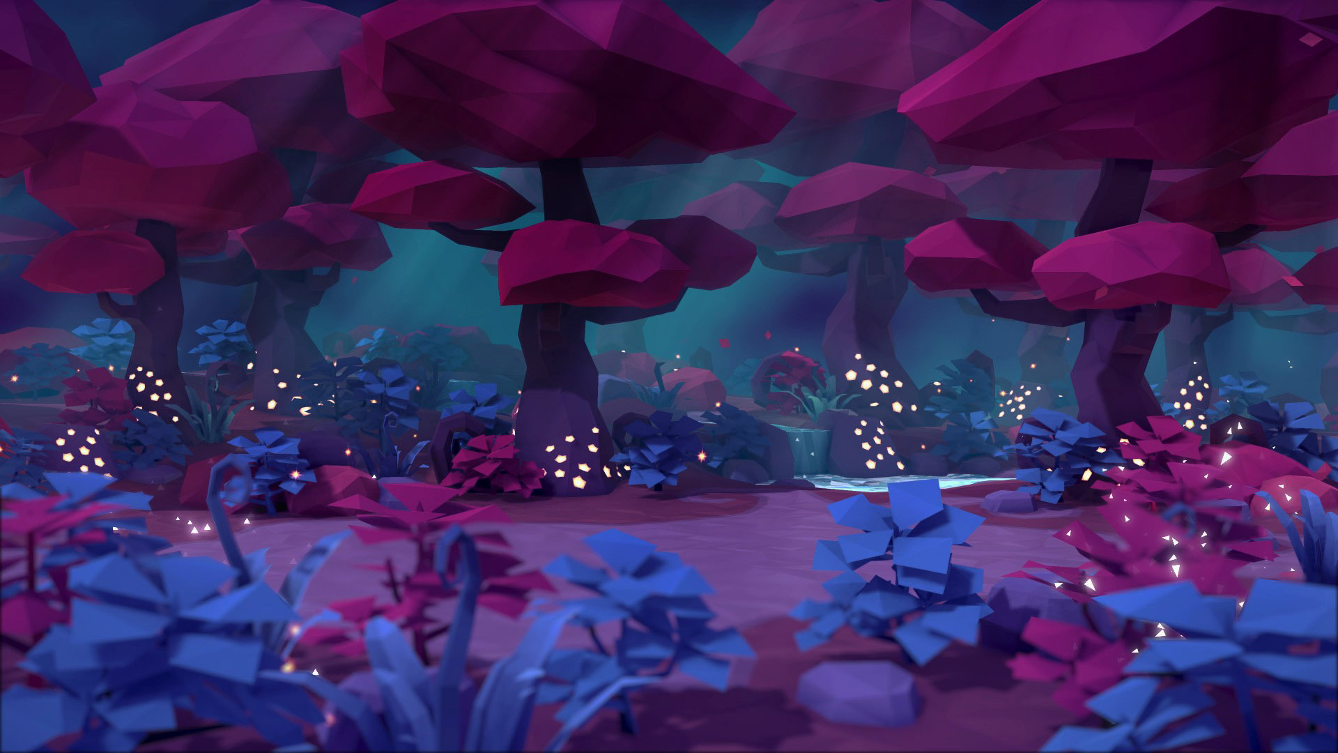 Burning Forest Nighttime