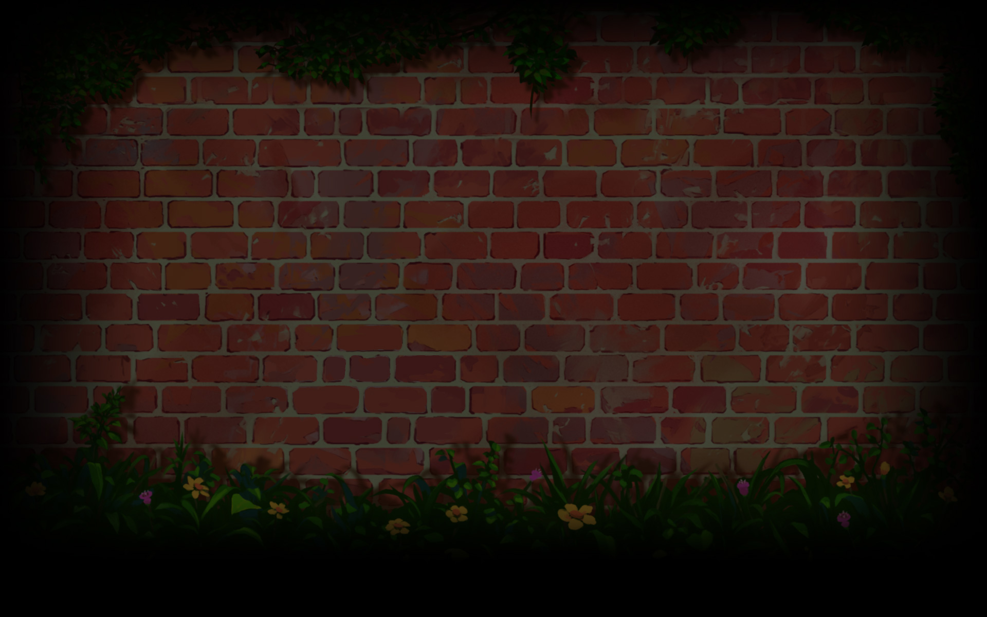 Red Wall Covered with Vines
