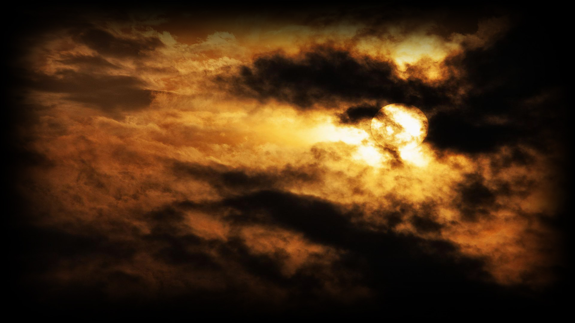 Dark cloudy sunset