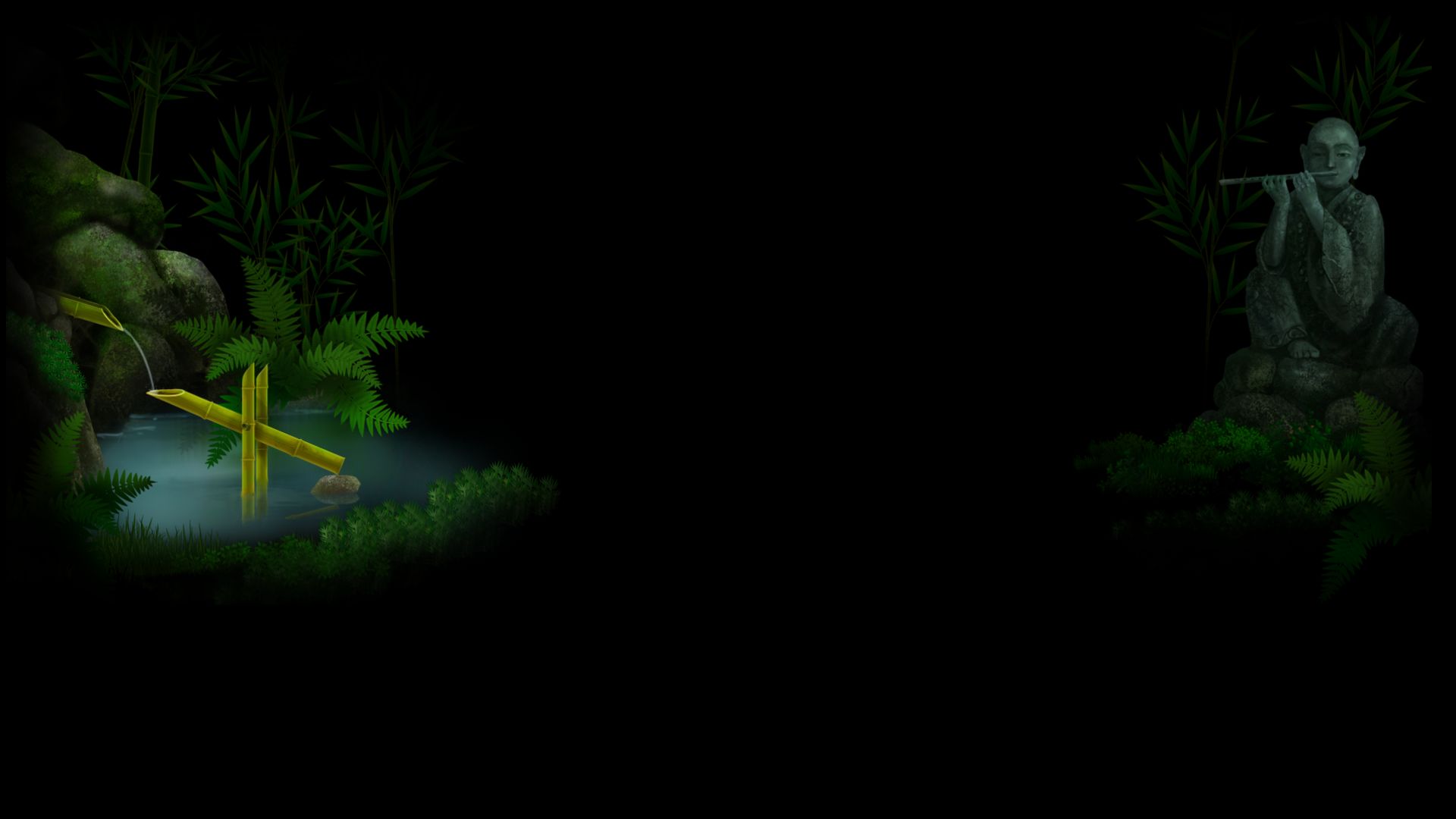 Forest with a repeller of evil spirits